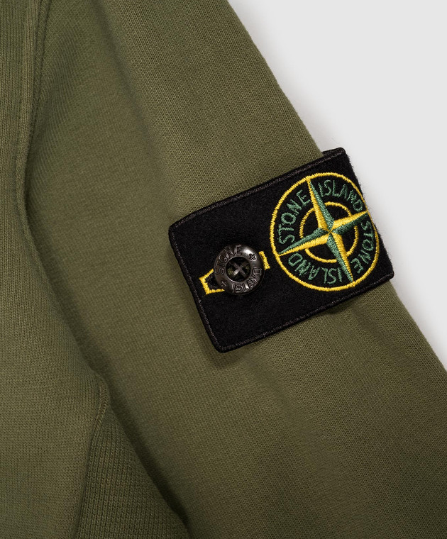 Stone Island Детская зеленая спортивная куртка с логотипом L2S166100006S0A2068 изображение 3