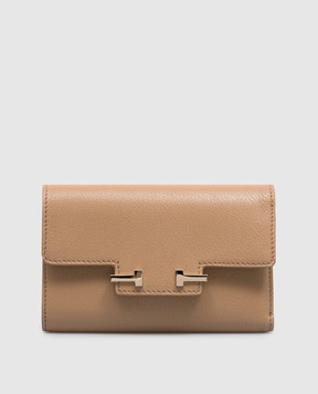 Tom Ford Бежевый кожаный портмоне AUBE с монограммой S0532LGO033P