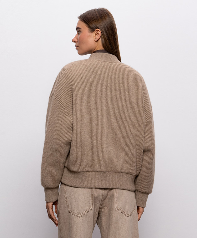 Brunello Cucinelli Бежевий бомбер з кашеміру M12719906P зображення 4