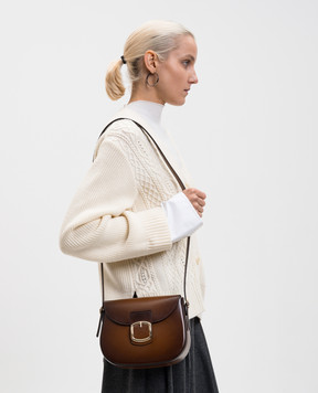 Santoni Коричневая кожаная сумка-мессенджер с эффектом деграде DFBBA2775ENHNTI