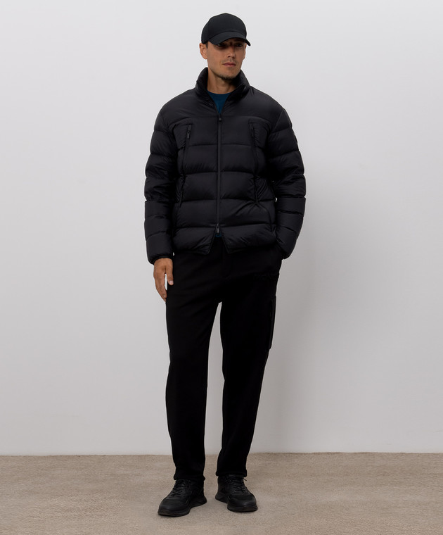 Moncler Синя футболка з фактурним логотипом L20918C0001189AUG зображення 2