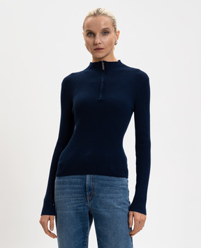 Max & Co Синій джемпер з вовни з логотипом MCOMOSCHEA