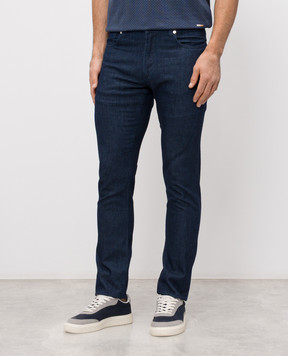 Enrico Mandelli Сині джинси слім з патчем 0MIAMI5335