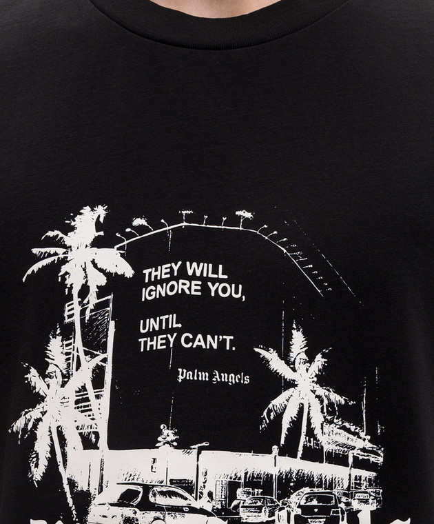 Palm Angels Чорна футболка Statement PMAA109S26JER006 зображення 5