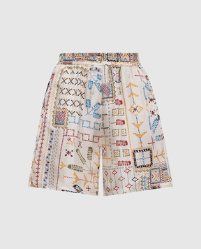 Momoni Білі шорти Tumble із шовку MOST001MO01