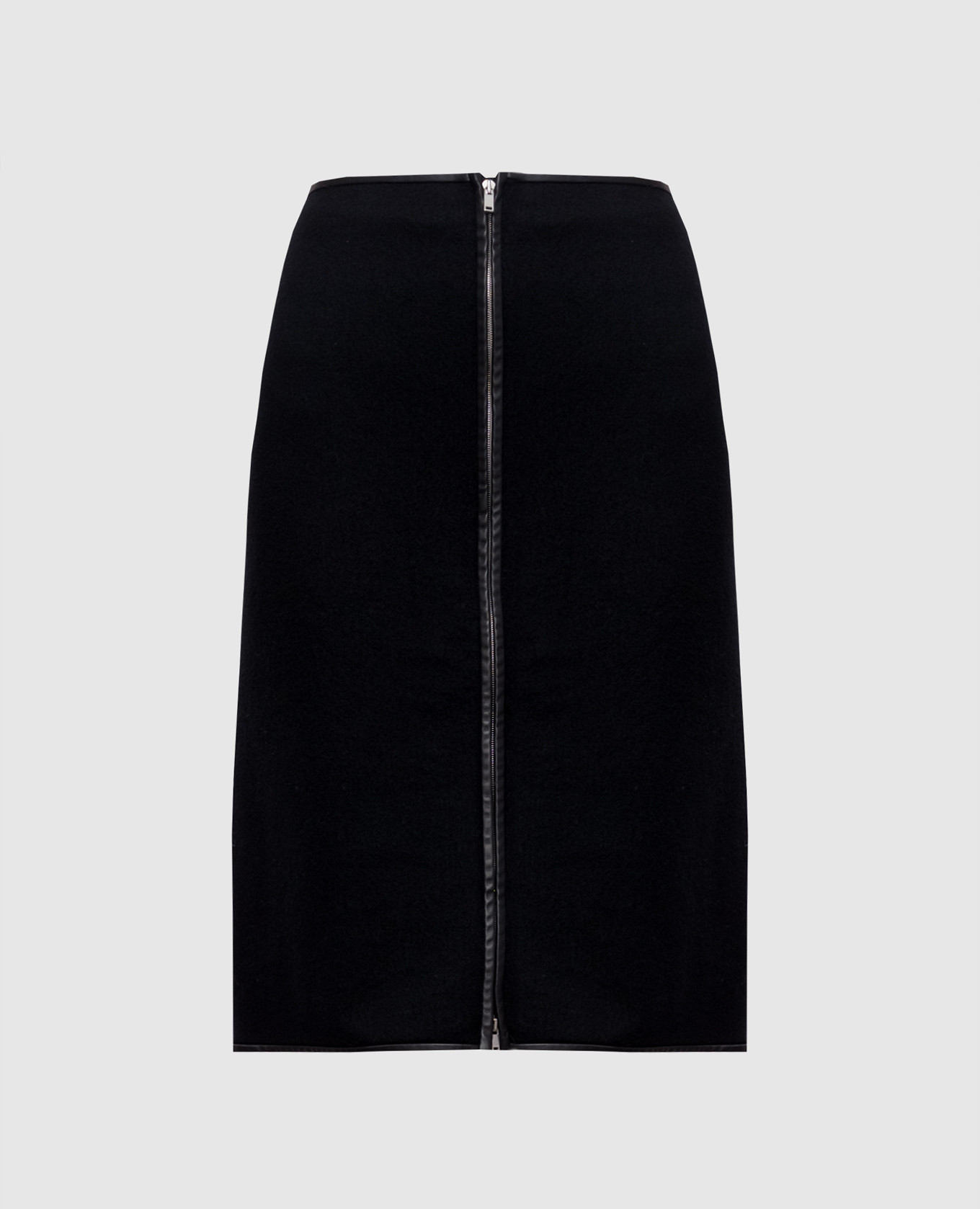 Чорна спідниця з вовни з окантуванням