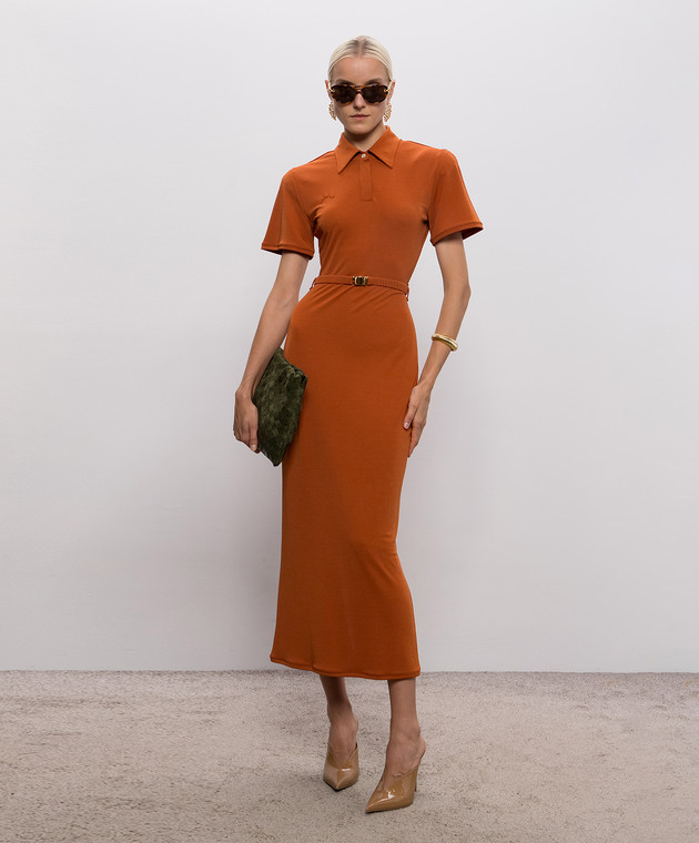 Rowen Rose Коричневое платье миди RRJ101L изображение 2