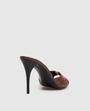 Saint Laurent Коричневые кожаные мюли BABYLONE 799606AADF0