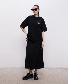 Y`S Yamamoto Чорна футболка Moth YKT45133