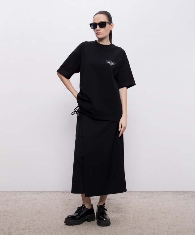 Y`S Yamamoto Чорна футболка Moth YKT45133 зображення 2