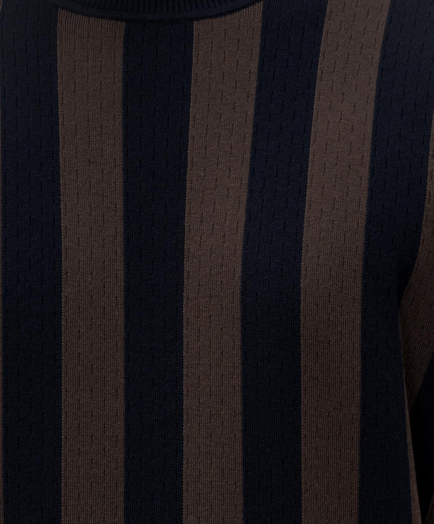 Fendi Футболка з шовком в смужку FZY443AY3U зображення 5