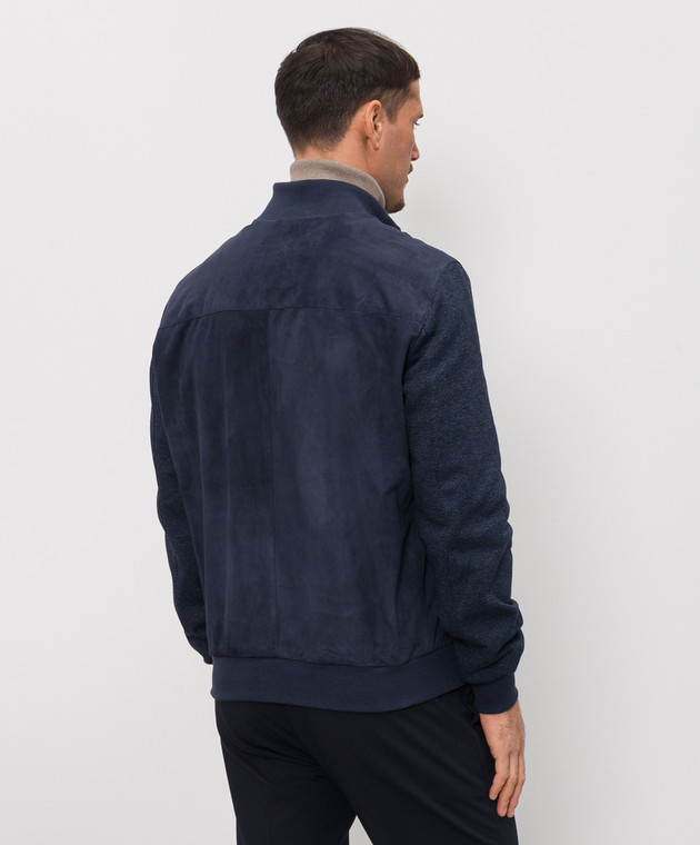 Enrico Mandelli Синяя комбинированная куртка 3T907A7405 изображение 4