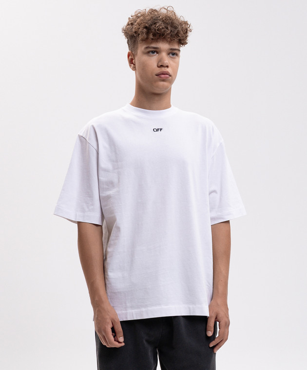 Off-White Белая футболка Scribble Narciso 44MAA120F26J017 изображение 3