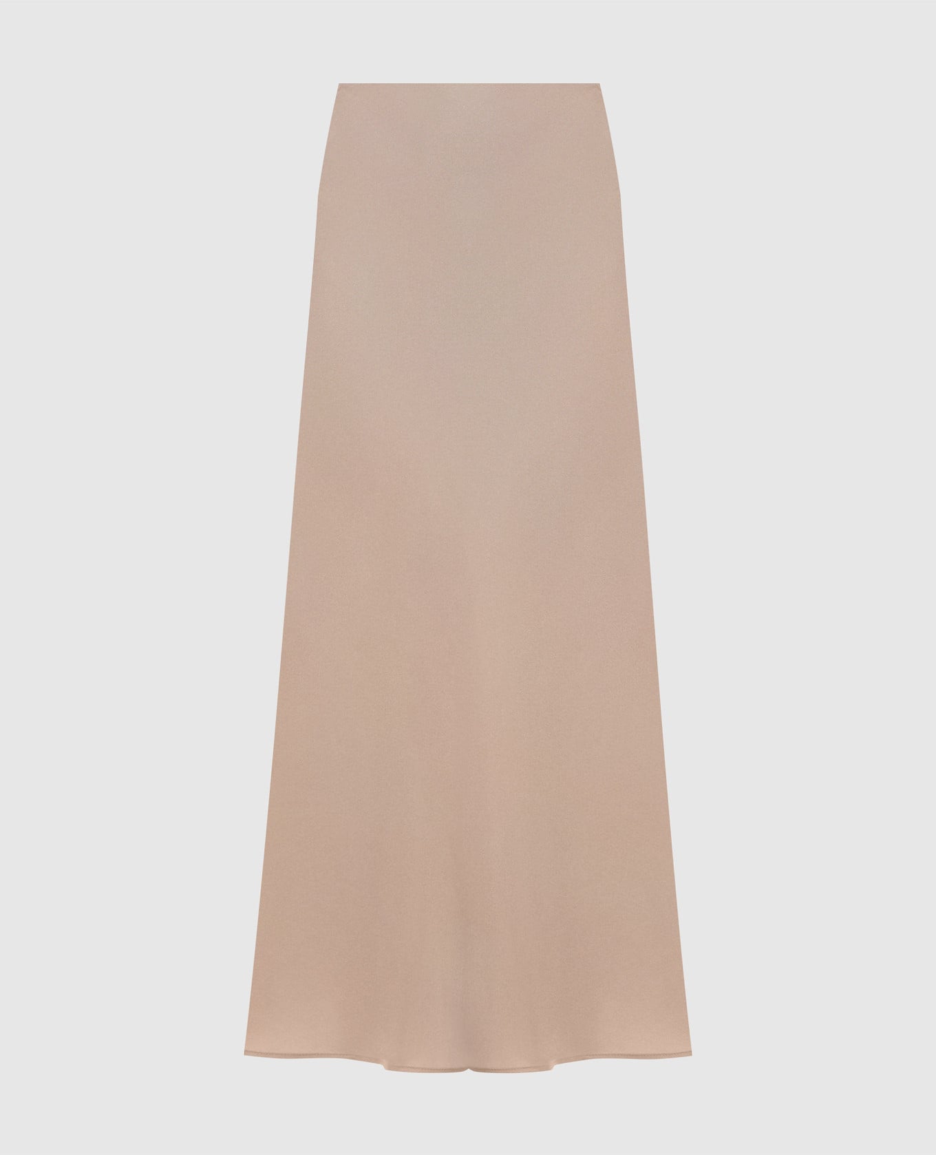 Бежевая юбка миди из шелка