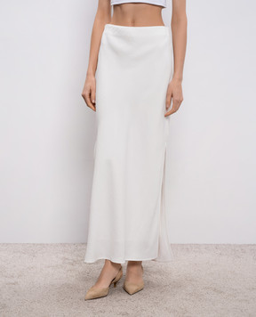 Brunello Cucinelli Біла спідниця максі з льоном MH126G3396