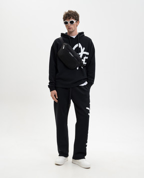 Off-White Чорне худі з контрастним принтом логотипа 44MBB12MS26F007