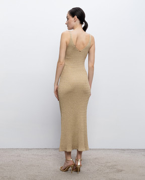 Twinset Бежева сукня з люрексом 261TT3011