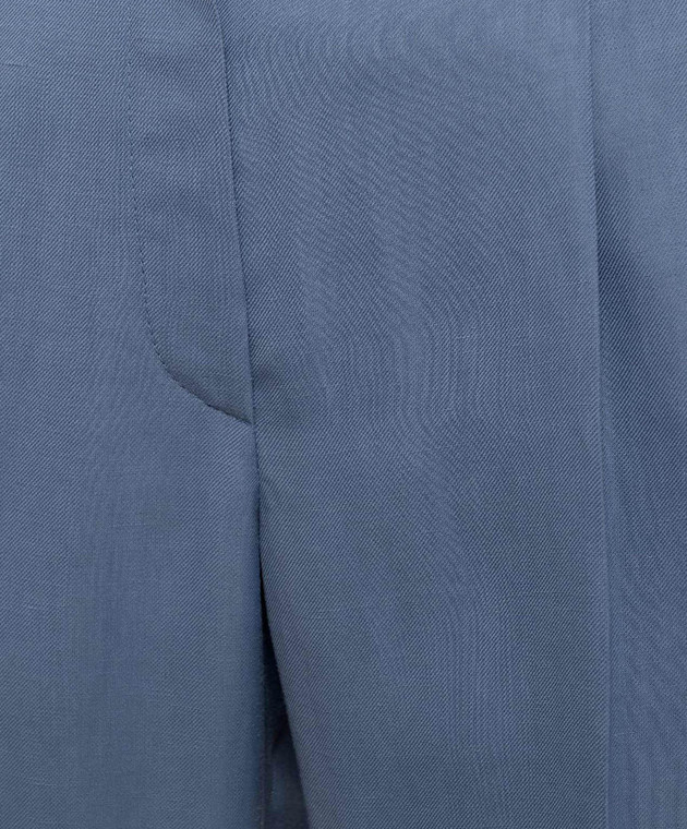 Brunello Cucinelli Сині штани з льоном з ланцюжком моніль MH126P8292 зображення 5