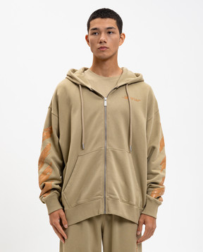 Off-White Спортивна куртка Ink Arrow кольору хакі 44MBE015F5F002