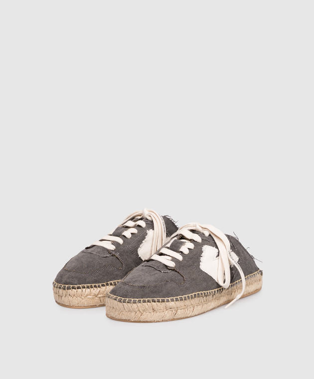 Off-White Сірі кросівки-мюлі з нашивкою емблеми OMIB00AS26FAB001 зображення 2