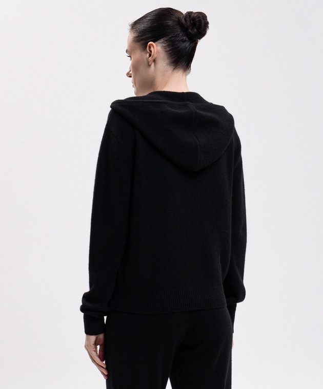 Sporty & Rich Черная спортивная куртка из кашемира и шерсти CA00282327BA01 изображение 4