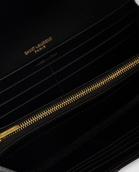 Saint Laurent Чорний шкіряний глянцевий гаманець CASSANDRE MATELASSÉ 372264BOW01