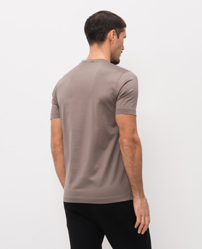 Bertolo Cashmere Коричнева футболка з емблемою 000252001912