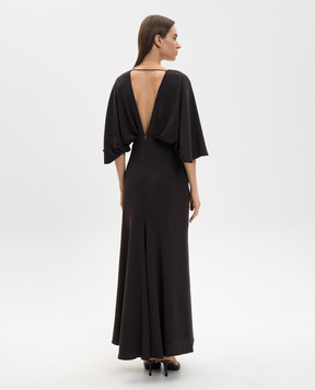 Agnona Коричневое платье миди с шелком TR1105YU5074