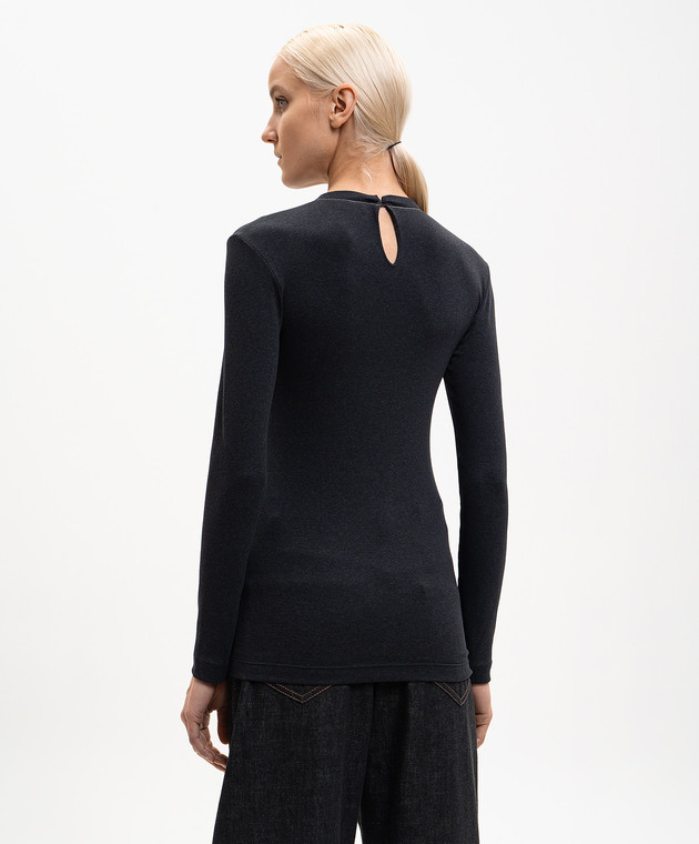 Brunello Cucinelli Темно-серый лонгслив с цепочкой мониль MPTC8BJ300 изображение 4