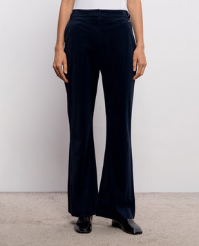 Twinset Синие велюровые брюки-клеш 262AP2271