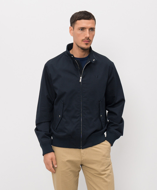 Trussardi Синяя куртка с вышивкой эмблемы R027M000051NMC408T49 изображение 3