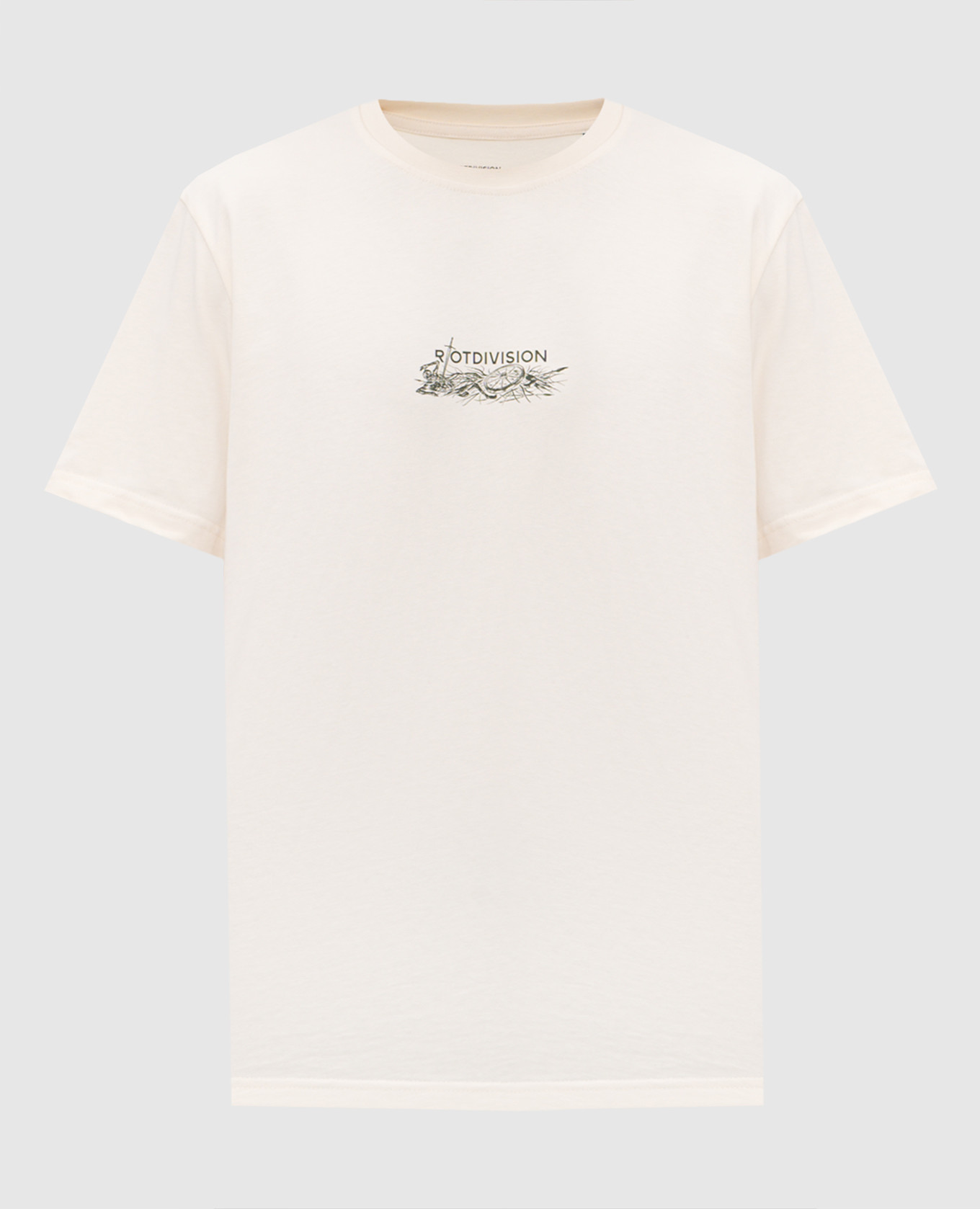 Бежевая футболка Plague с принтом