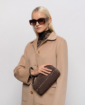 Valentino Коричневый замшевый клатч Rockstud 9W2P0BB5KQQ