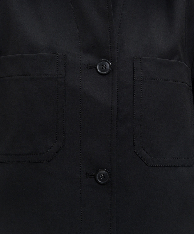 Max Mara Sportmax Черная куртка SUPERBO с плиссированием SPXSUPERBO изображение 5