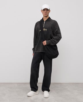 Off-White Сірий лонгслів-поло Xerox Star 44MAD00NF5J002