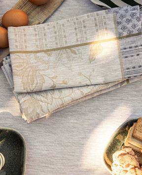 Le Jacquard Fraincais Бежева серветка Été Indien з льону 31628