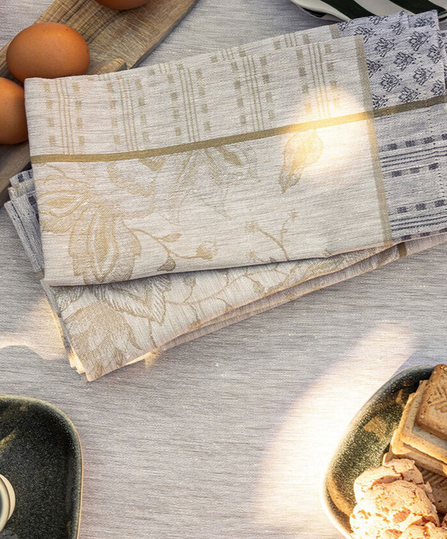 Le Jacquard Fraincais Бежева серветка Été Indien з льону 31628 зображення 2