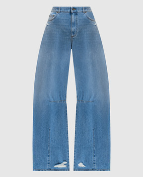 Dolce&Gabbana Синие джинсы-бананы с прорехами FTDG9DG8OG6