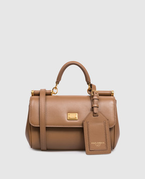 Dolce&Gabbana Коричнева шкіряна сумка крос-боді My Sicily BB7864B7321