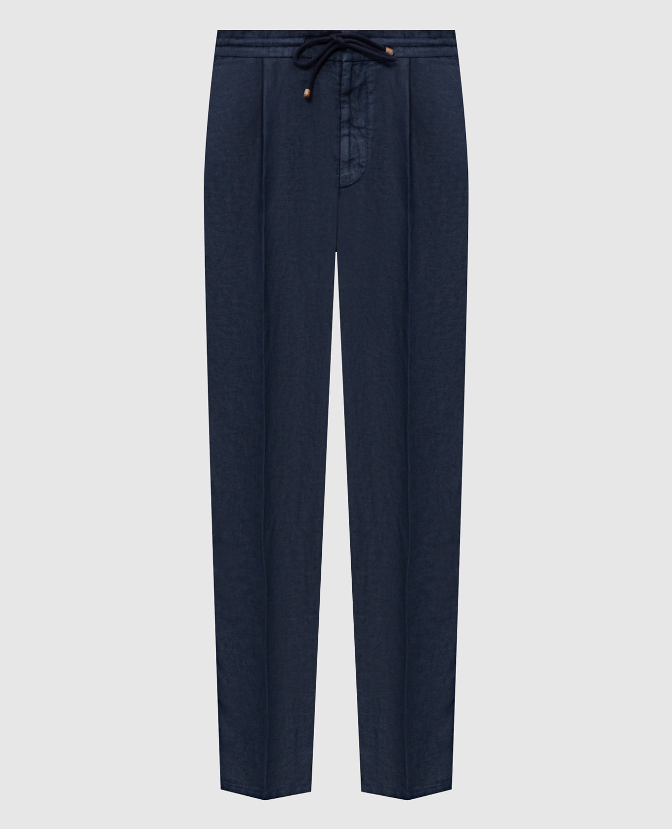 Синие брюки из льна