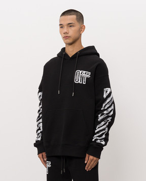 Off-White Чорне худі з принтом Arrow 44MBB085F26F00L