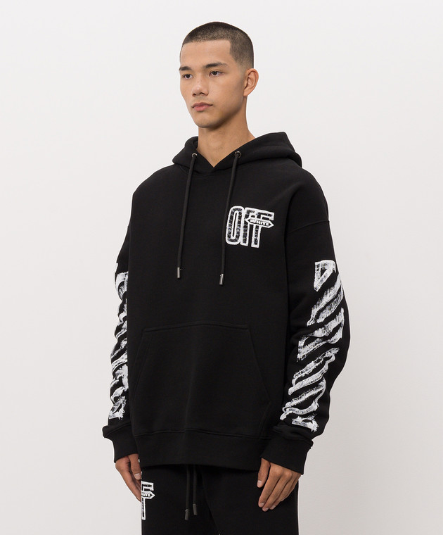 Off-White Черные худи с принтом Arrow 44MBB085F26F00L изображение 3