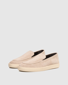 Canali Бежевые замшевые слипоны RB01269461214