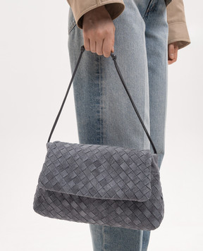Bottega Veneta Серая замшевая сумка Giorno 857657V6FQ1