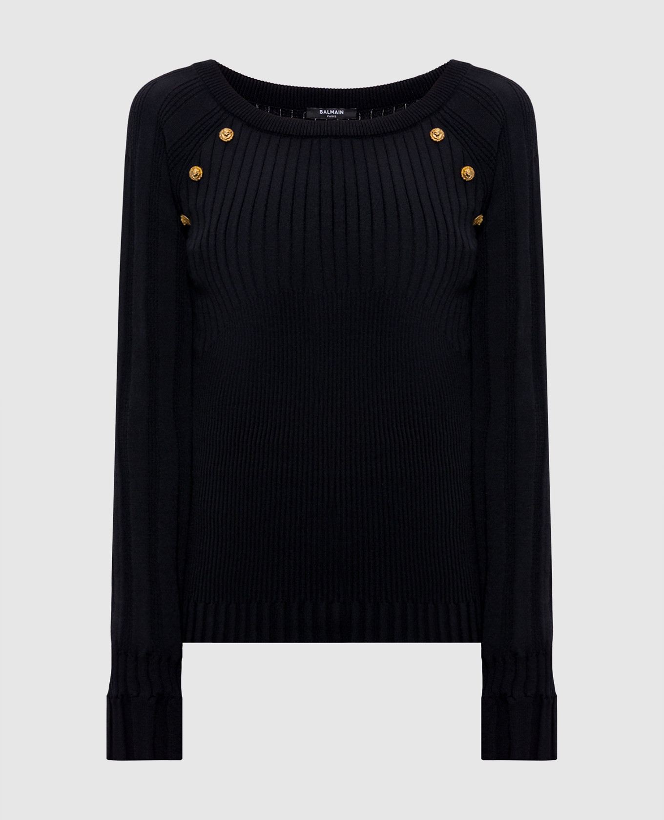 Черный джемпер с брендовыми заклепками