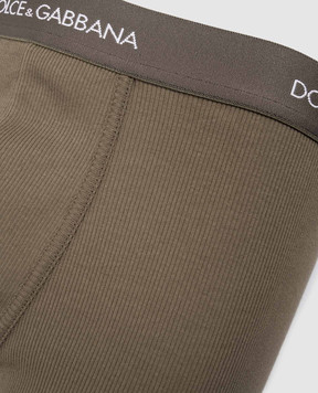 Dolce&Gabbana Труси-боксери кольору хакі з логотипом M4C13JONN96