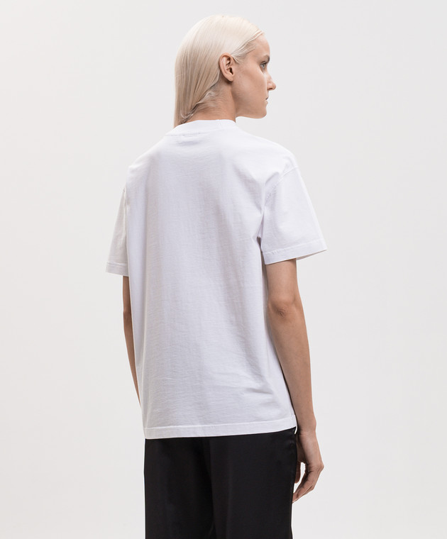 Off-White Белая футболка с вышивкой логотипа 2FA00556T изображение 4