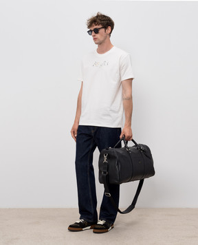 Fendi Футболка цвета айвори с вышивкой логотипа FY1319AUOB