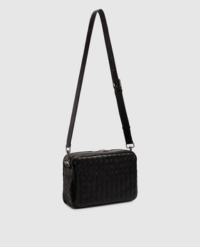 Bottega Veneta Черная кожаная сумка Intrecciato с плетением 755925V2HL1