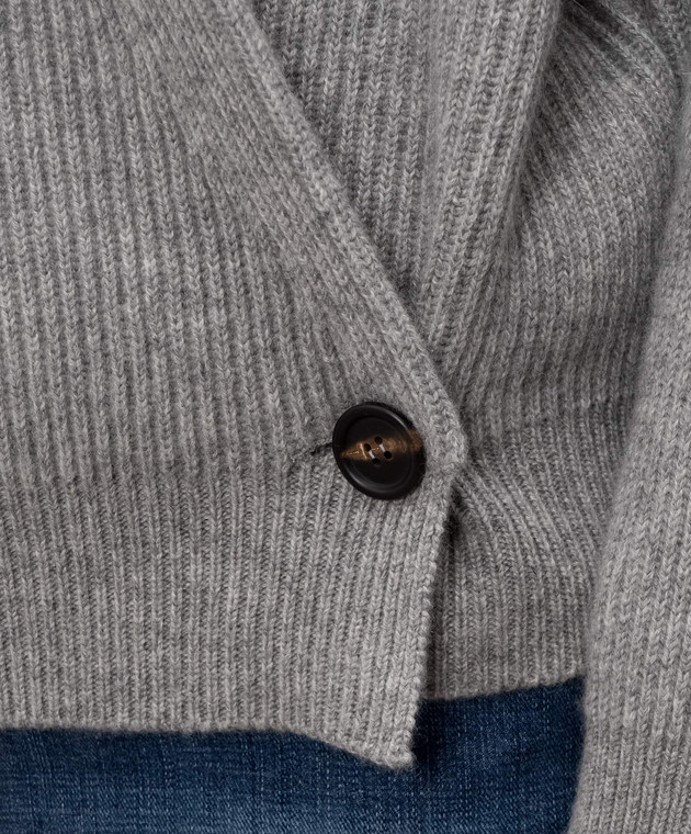 Brunello Cucinelli Сірий кардиган з кашеміру M12724306P зображення 5